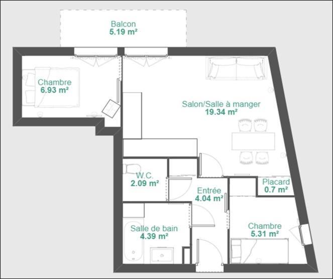 42m² Pour 4/6 Personnes A 1800 Apartment Valmeinier